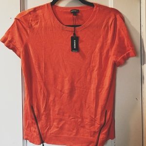 Bright tangerine short sleeve top